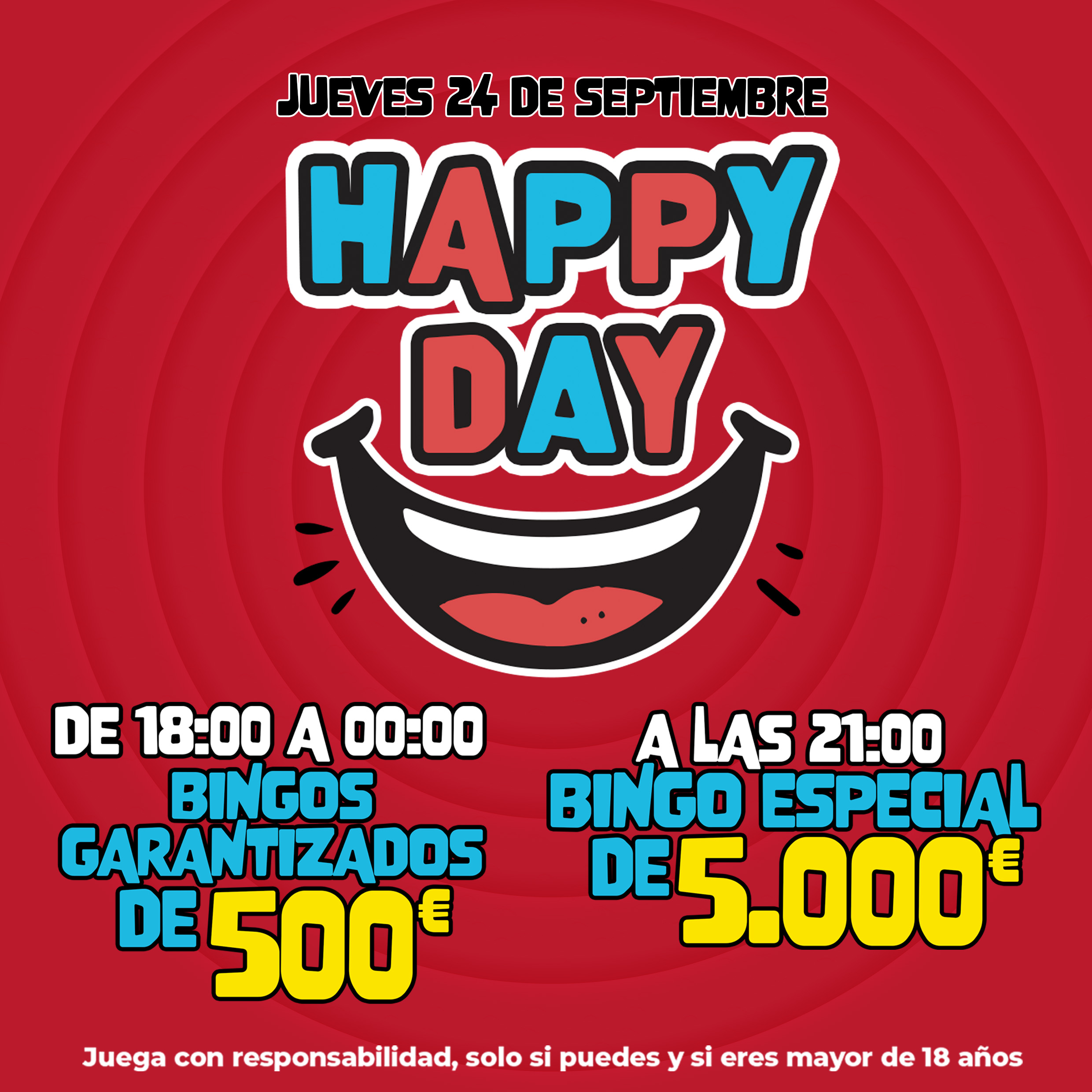 Happy Day  24 septiembre Bingo Las Vegas