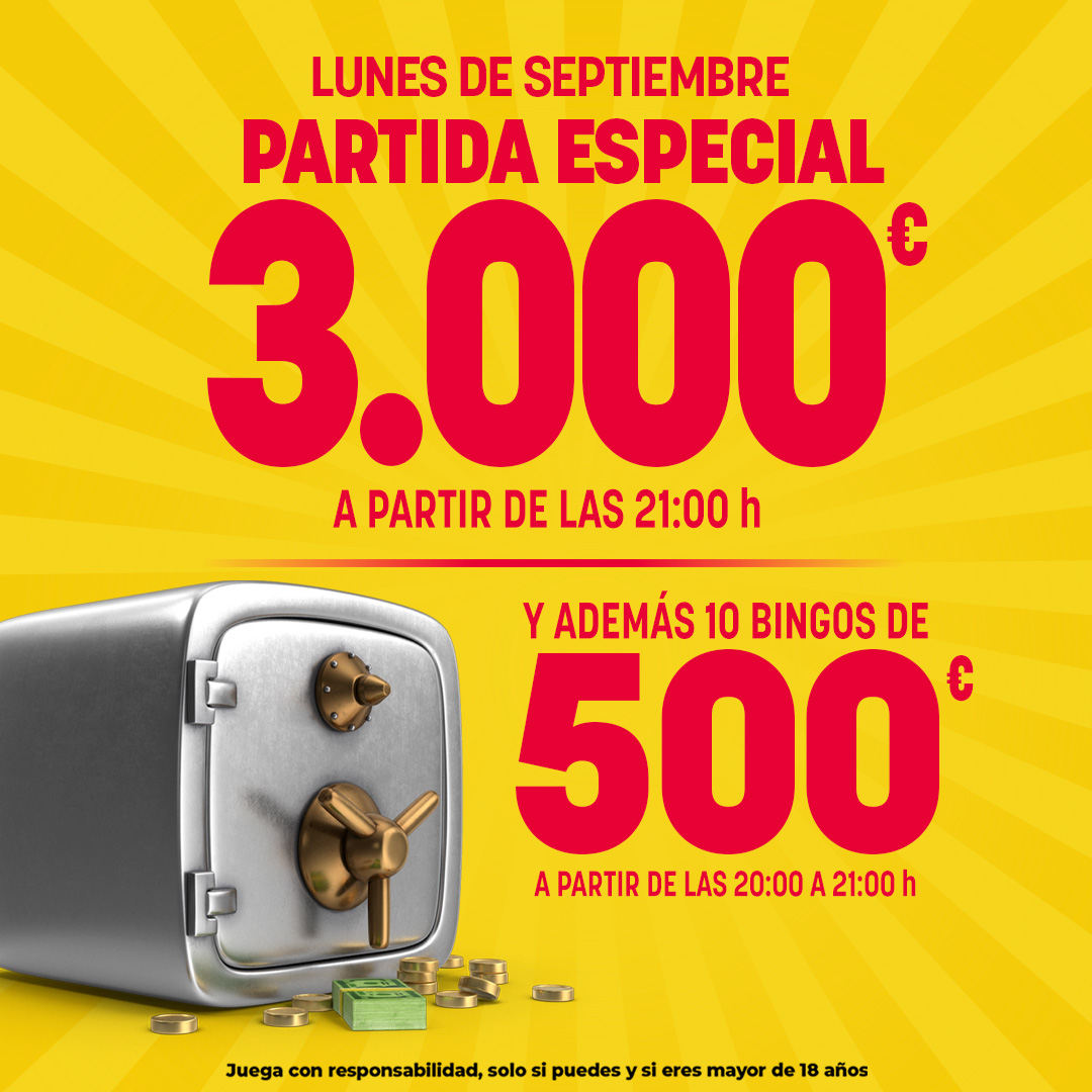 Promoción Bingo Las Vegas lunes partida 3000€